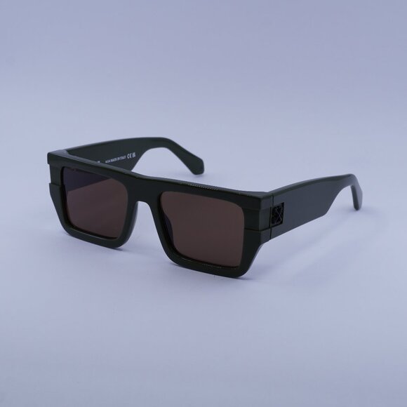 Off-White OERI149 CHESTER 5664 Sunglasses Military Green Square Frame - Picture 1 of 10
